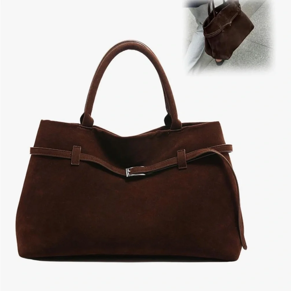 NWOT Brown Suede Handbag